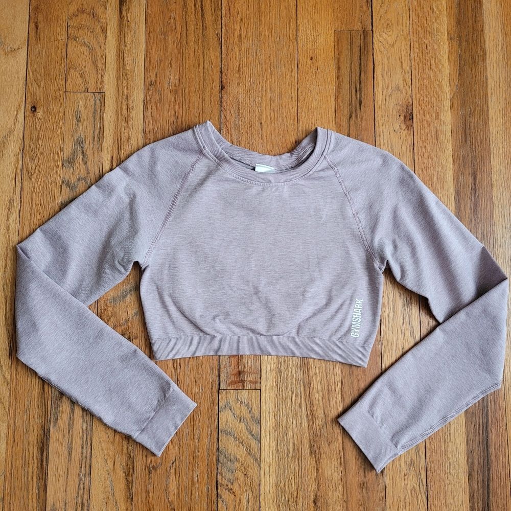 Gymshark Women's Long Sleeve Crop Top - Light Purple Size Medium EUC - Picture 12 of 14
